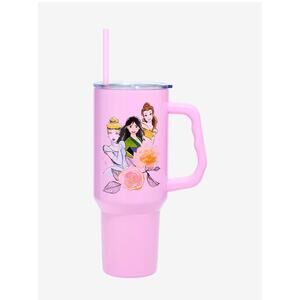 Disney Princess Belle Cinderella Ariel Mulan Tiana Jasmine Sparkle 40oz Tumbler